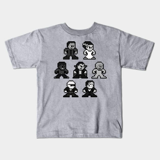 8-bit Universal Monsters Kids T-Shirt by 8-BitHero